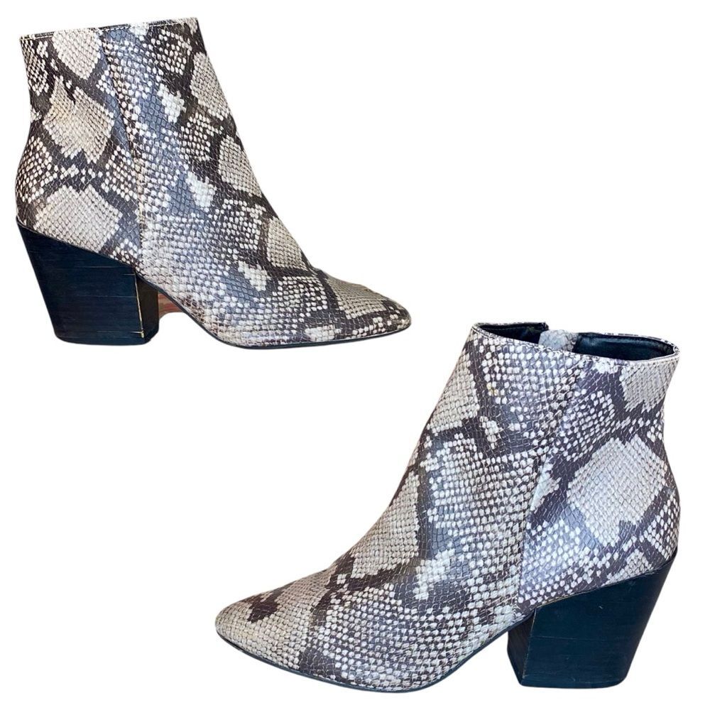 Dolce Vita Snake Print Ankle Boots - Picture 2 of 9